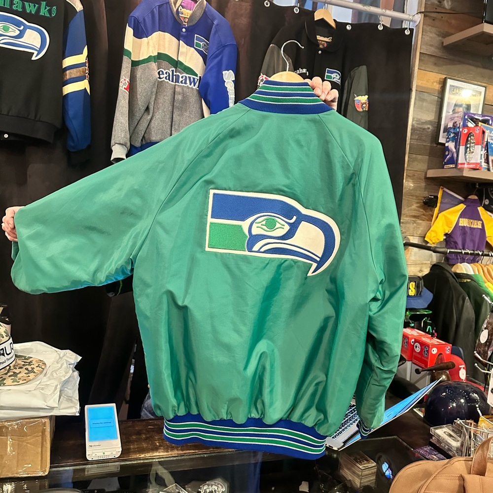 Green Bomber Jacket with Logo